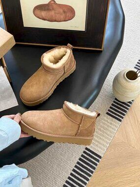 NEW UGG women's classic ultra mini boots in chestnut